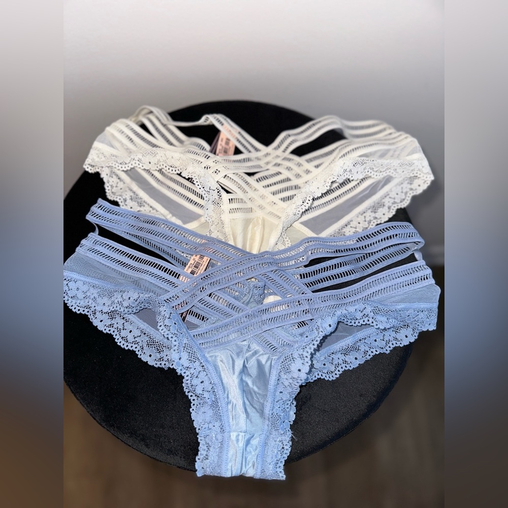 Victoria Secret (2) panties -baby blue and white